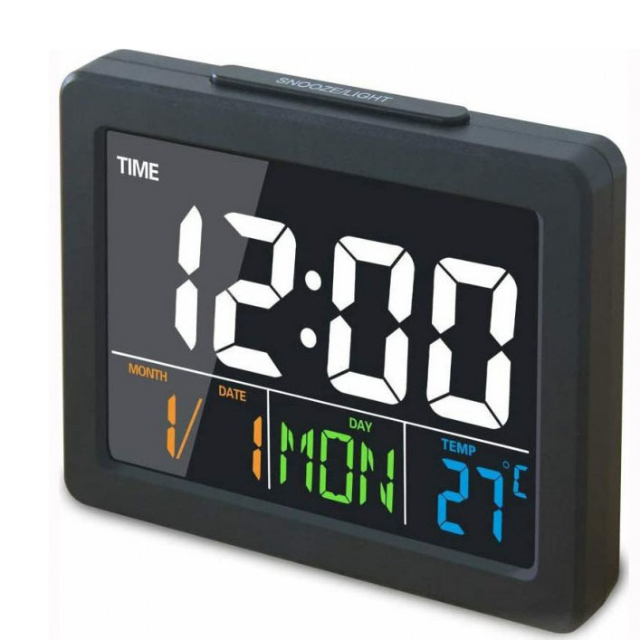 επιτραπεζιο ψηφιακο ρολοϊ εγχρωμο με ξυπνητηρι, ημερομηνια & θερμοκρασια gh-2000wj