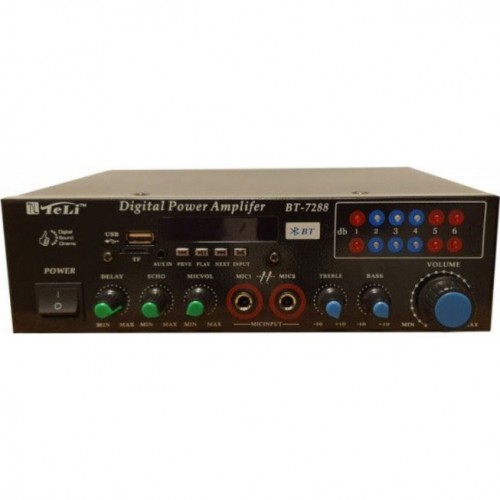 ενισχυτής audio teli bt-7288 ,karaoke, radio, bluetooth, usb ,tf card, mp3 , 2 x line in , με remote control
