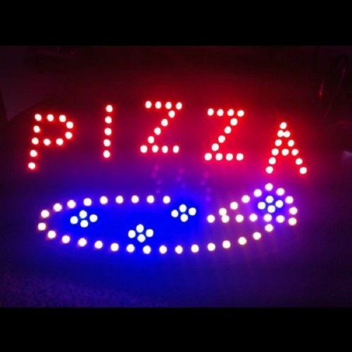 φωτιζόμενη πινακίδα με κίνηση pizza