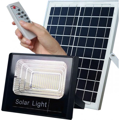 ηλιακός solar προβολέας αδιάβροχος 200w με φωτοβολταϊκό πάνελ, τηλεκοντρόλ και χρονοδιακόπτη,jd-8200