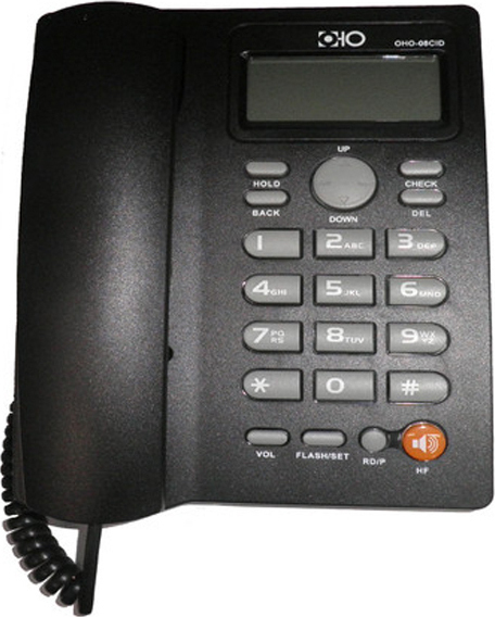 επιτραπέζια τηλεφωνική συσκευή, οho-08cid, με μεγάλα πλήκτρα, ανοιχτή ακρόαση, αναγνώριση κλήσης