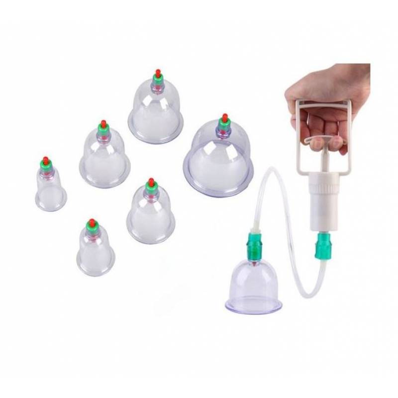 θεραπευτικη συσκευη με βεντουζεσ 6 τεμαχιων - vacuum cupping set therapy oem