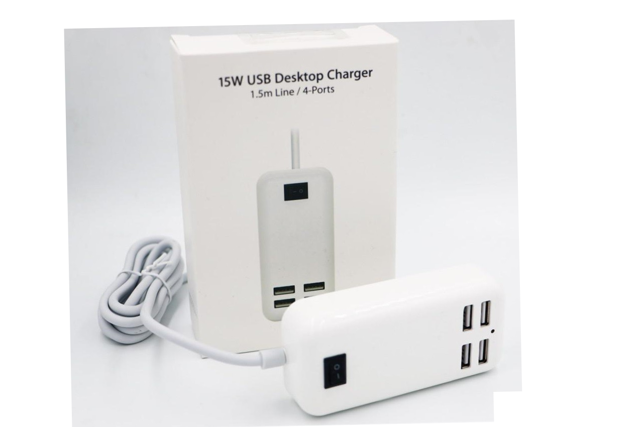 15W USB Desktop Charger 1.5m Line/4-Ports